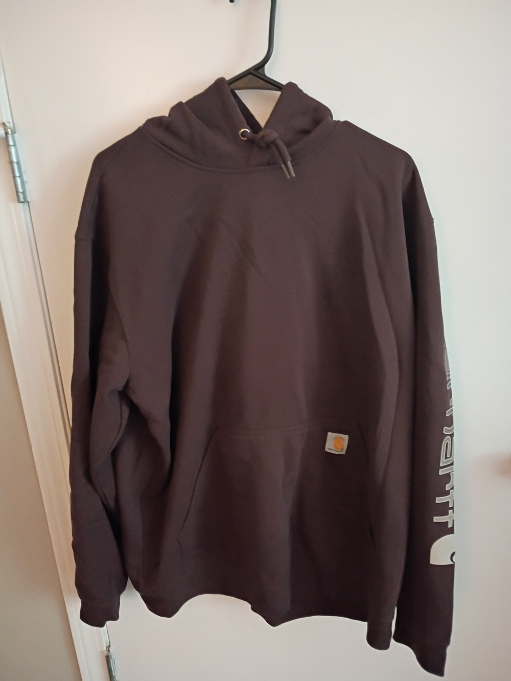 Carhartt Men’s Brown Logo Sleeve Hoodie XL